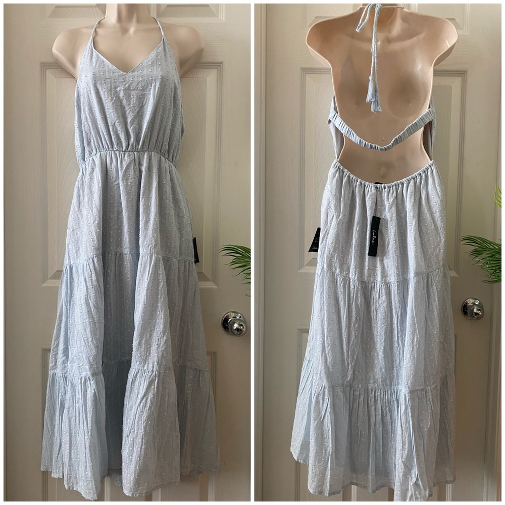 Lulu's Strapless Light Blue Dress